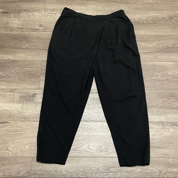 All Saints Women's Black Chia Trouser Pants Pleated Front Tapered Legs Sz 6 Wool - Picture 1 of 8